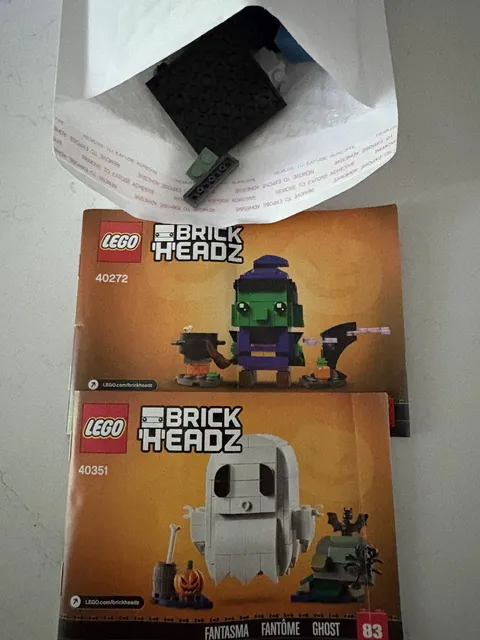LEGO BRICKHEADZ: Halloween Witch 40272 Ghost 40351 100% Complete w/ Manuals