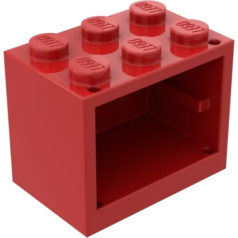 LEGO 8x Red Container, Cupboard 2 x 3 x 2 - Hollow Studs inv.627