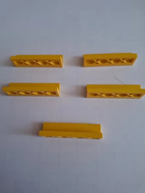 No 314.  5 x lego fence grilles 3633. 1x4x1. Yellow