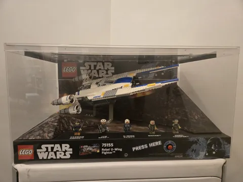 Retired LEGO Set And Minifigurines REBEL UWing 75155 Display CASE