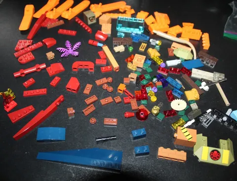Huge Lego Brick Lot Special Pcs Assorted Orange Red Purple Blue Green   - YS5-=