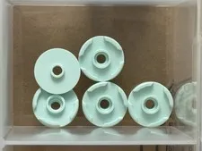LEGO Parts - Light Aqua Tile, Round 2 x 2 with Open Stud - No 18674 - QTY 5