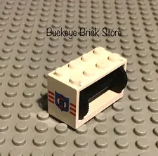 LEGO White String Reel 2 x 4 x 2 Holder with Coast Guard Pattern 6342 6387