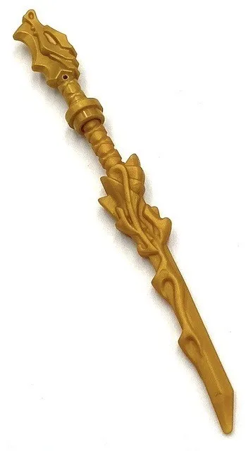 Lego New Pearl Gold Minifigure Weapon Sword Katana Dragon Head Part