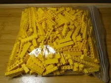 Lego Yellow Mixed Parts Pieces Bricks Plates Lot Not Clean