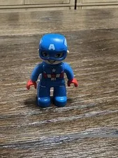 Lego Duplo Figure Captain America blue