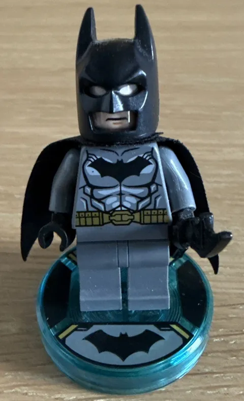 LEGO Gray Batman Minifigure w/ Character Game Disc | Authentic LEGO | Ships Free