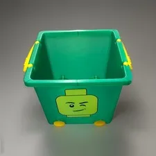 Lego Green Wheeled Rolling Storage Bin Basket 21.5 QT 13" x 13" Handle