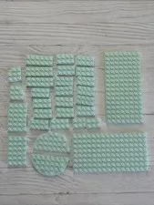 LEGO LIGHT AQUA LOT 30 PCS 8X16 4X6 2X4 PLATE VARIETY BUILDING PIECES