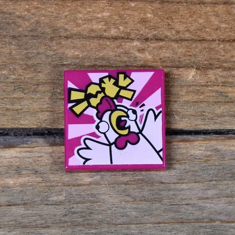 LEGO Vidiyo Magenta 2 x 2 BeatBit Album Cover Chicken Pattern 3068pb1570