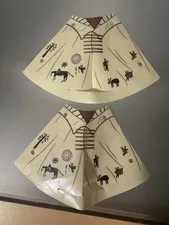 LEGO - Minifig - 2x Plastic 1/2 Tepee Cover w/ Western Indians Motifs Pattern