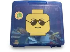 LEGO Bright Blue Project Case Building Block Storage Box With Random Legos
