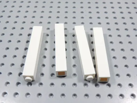 LEGO Lot of 4 White 1x5 Wall Bricks Columns Pillars BB