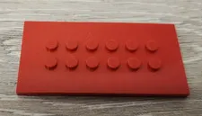 Lego 6576 Red Plate Modified 4 x 8 With Studs In Center Replacement Piece Part