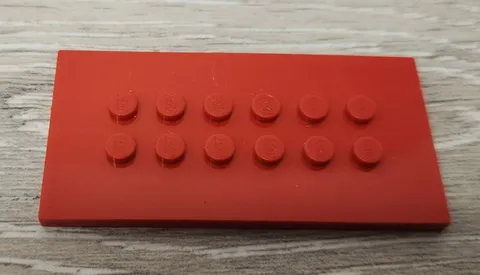Lego 6576 Red Plate Modified 4 x 8 With Studs In Center Replacement Piece Part