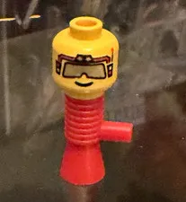 extremely rare LEGO Head with Silver Sunglasses and Red Headset Pattern