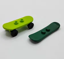 LEGO Green Minifigure Extreme Sports Accessory Lot Skateboard & Snowboard