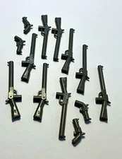LEGO Black Minifigure Handheld Accessories Weapons Guns Rifles Bulk Lot 10+ Pcs