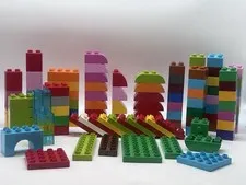 Lego Duplo Huge Brick Lot Sale LOT of 109 PIECES Pink, Blue, Translucent, Yellow