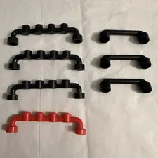 LEGO Bulk Lot 7 Handle/Grab Bar Pieces Black Red Plastic Parts