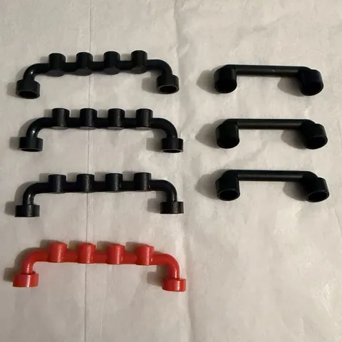 LEGO Bulk Lot 7 Handle/Grab Bar Pieces Black Red Plastic Parts