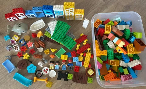 HUGE Lego Duplo Lot~Minifigures+Animals+Special Pieces+Plates+Building Blocks
