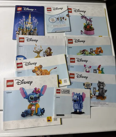 Lego Disney Instruction Manual Bundle LOT of 10 Stitch, Lion King, Castle +++