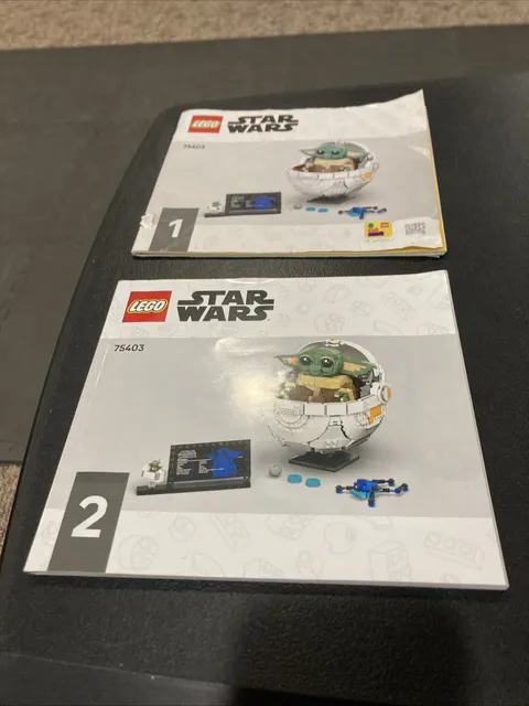 Lego Star Wars Grogu with Hover Pram 75403 Manuals Only 1-2 No Bricks Lot 36