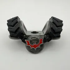 LEGO BATMAN Part 34706c01pb01- Breastplate w/Rubber Tire Treads, Crooked red bat