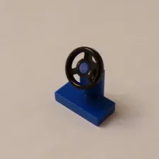 Lego x2 Blue Steering Stand, Black Wheel, 3829c01 (028-301)