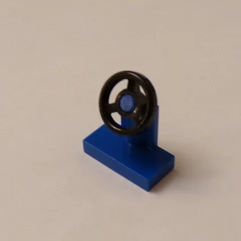Lego x2 Blue Steering Stand, Black Wheel, 3829c01 (028-301)