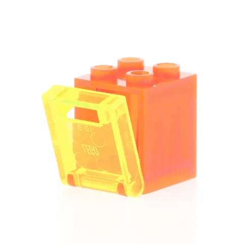 1x LEGO Storage Cabinet 2x2x2 Clear Orange Green Mail Slot 4346 4345