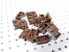 LEGO Lot of 15 Dark Brown 1x2 Plates BA