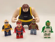 LEGO Marvel Custom Minifigures Blob, Strong Guy, Corsair, Gentle, Psycho Man
