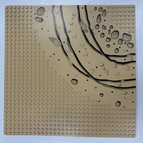 Lego Baseplate, Road 32 x 32 7-Stud Curve with Rocks and Ruts Pattern (2359px2)