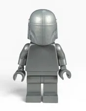 Lego Star Wars Unreleased Monochrome Prototype Flat Silver Mandalorian Minifig