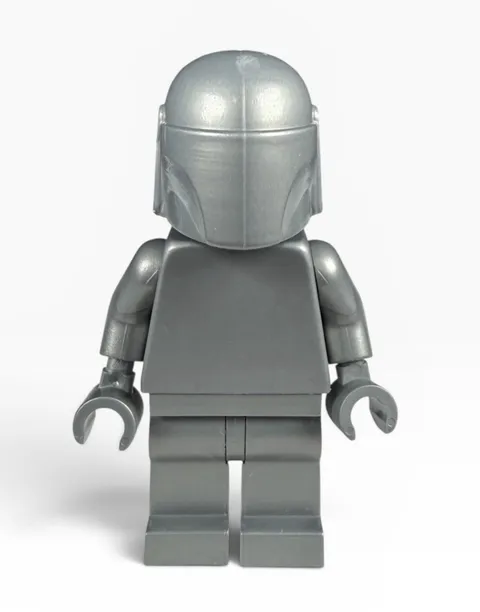Lego Star Wars Unreleased Monochrome Prototype Flat Silver Mandalorian Minifig