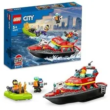 LEGO City Fire Rescue Boat 60373 Toy Block Present Rescue Vehicle Vehicle Boys G