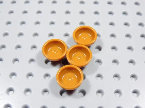 LEGO Lot of 4 Dark Orange Bowls Accessory Minifig BU