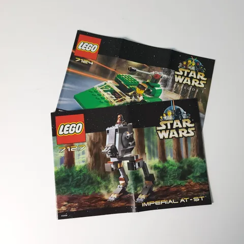 Vintage Lego Star Wars Instruction Manual Lot of 2 7127 AT-ST 7124 Speeder