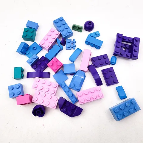 Lego Bricks Pink Purple Light Blue Teal Lot of 40 pieces Replacement Parts