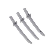3x LEGO Figures Weapon Sword Katana Flat Silver Ninja Samurai 6116593 21459