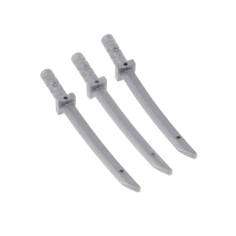 3x LEGO Figures Weapon Sword Katana Flat Silver Ninja Samurai 6116593 21459