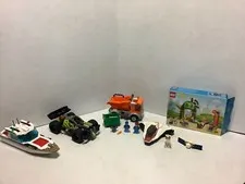 Lot of Misc Lego City Dive Yacht Technic Garbage Truck Satellite Service Mission