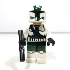 Lego Star Wars Minifig Clone Trooper Commander Gree sw0380 w Blaster No Cracks