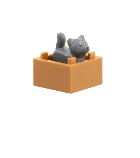 NEW LEGO Kitten with Box Minifigure Grey Kitten 2025 City Advent Calendar Sealed