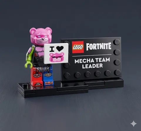 NEW LEGO Mecha Team Leader Exclusive Fortnite Minifigure + STICKERS 77078 PY7