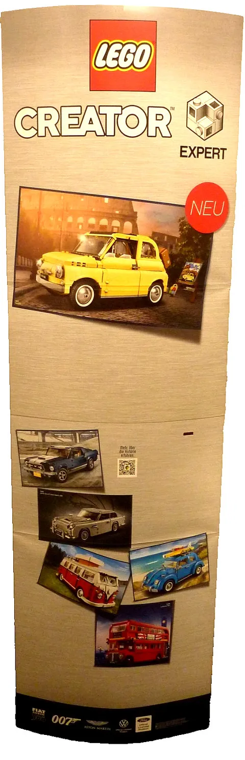 LEGO CREATOR EXPERT VINTAGE MEMORIES ADVERTISING DISPLAY PILLAR PROMO STAND BULLI  