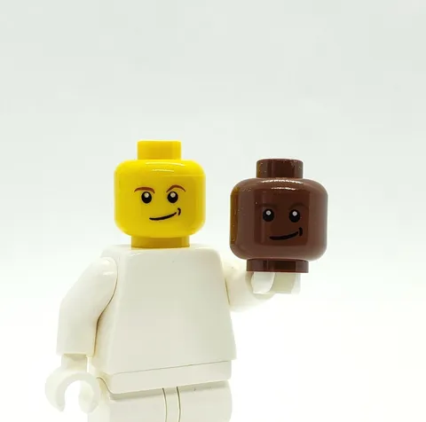 Lego Brown City Head Misprint Error Test Print Prototype Worker Man Boy