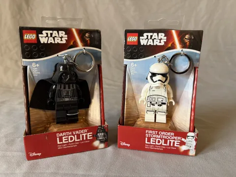 LEGO Star Wars Darth Vader & First Order Storm Trooper LED Light keychain pair